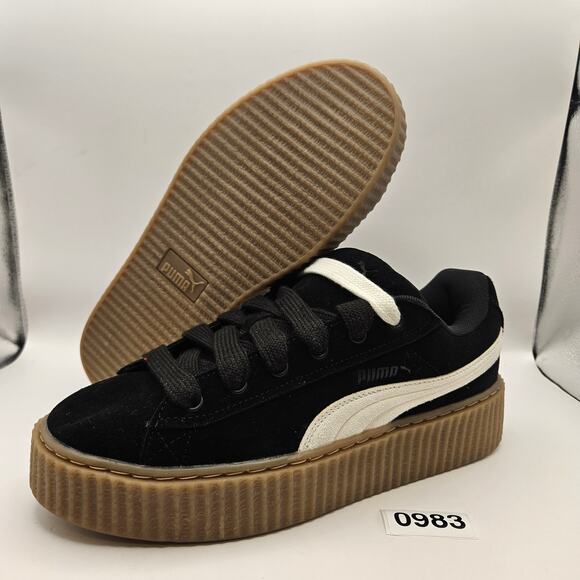PUMA X RIHANNA WOMEN'S 10 CREEPER FENTY SNEAKERS BLACK SUEDE - Picture 3 of 8